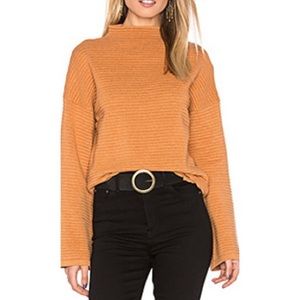 Minkpink orange rippled sweater